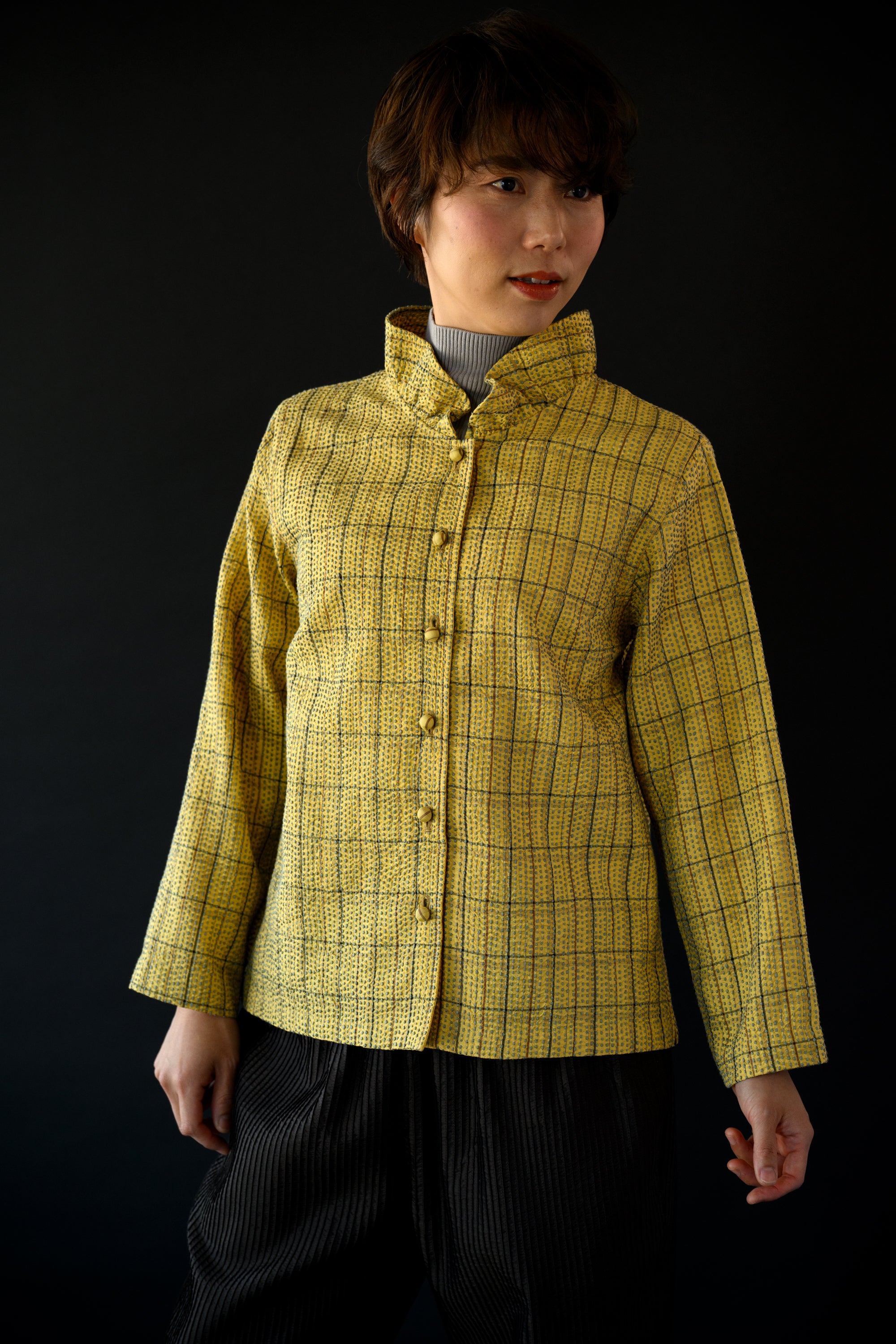 Aoyama Daruma indigo dye sashiko patchwork hanten jacket