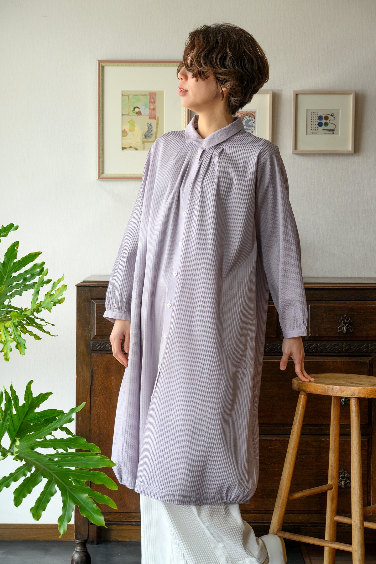 LV pintuck coat dress