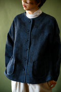 泥藍大島紬<br>刺し子ブルゾン