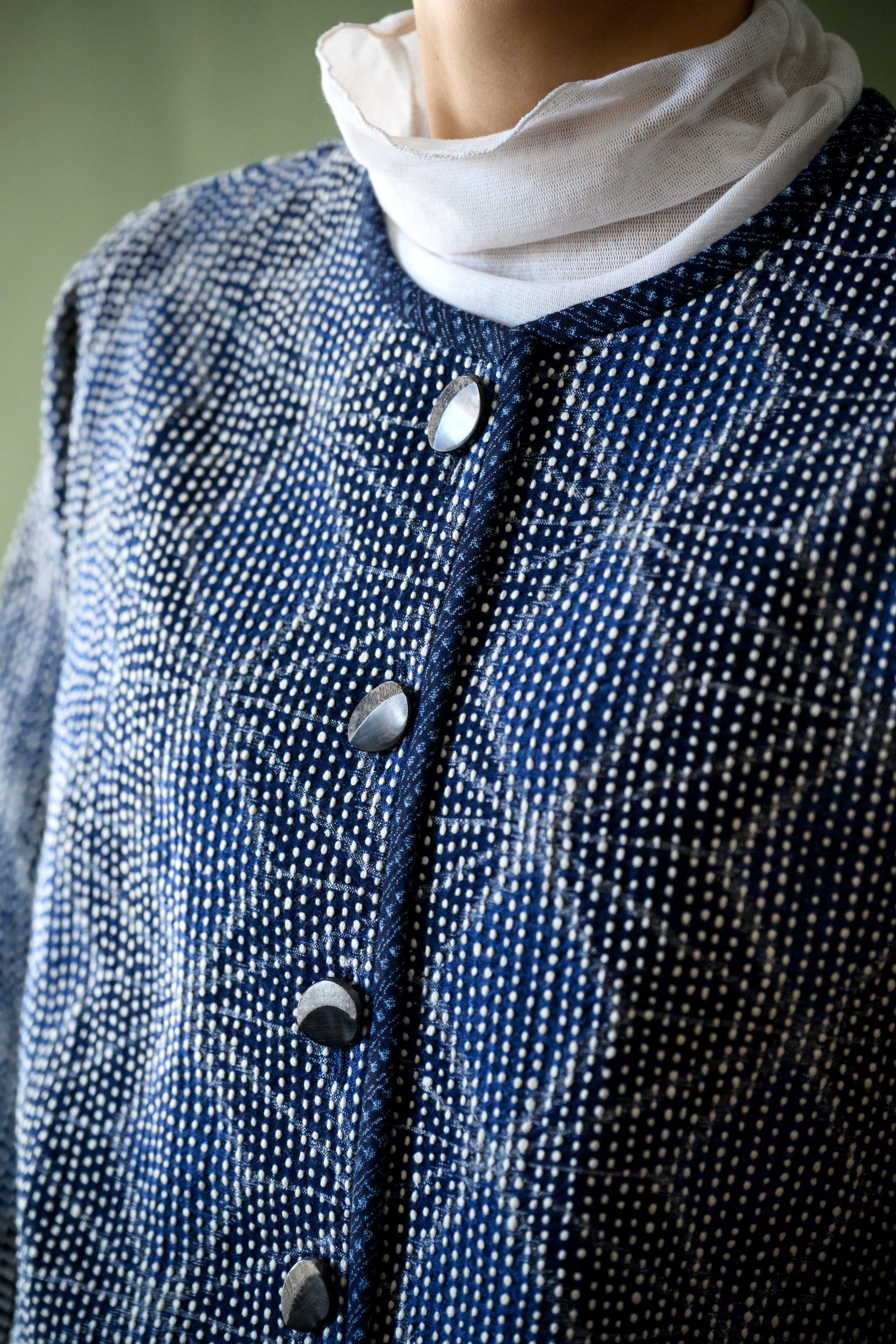手織り久留米絣<br>刺し子ブルゾン