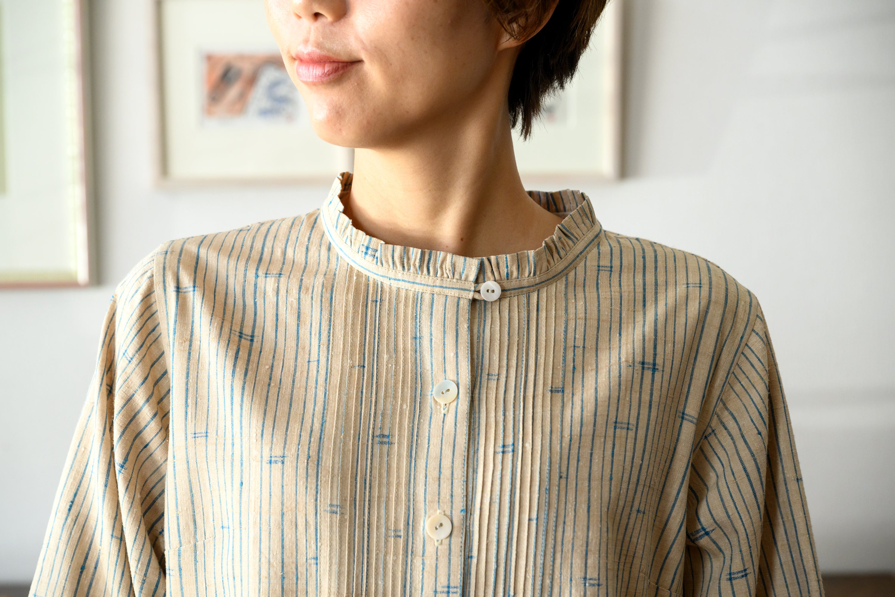 琉球紬<br>シャツワンピース
