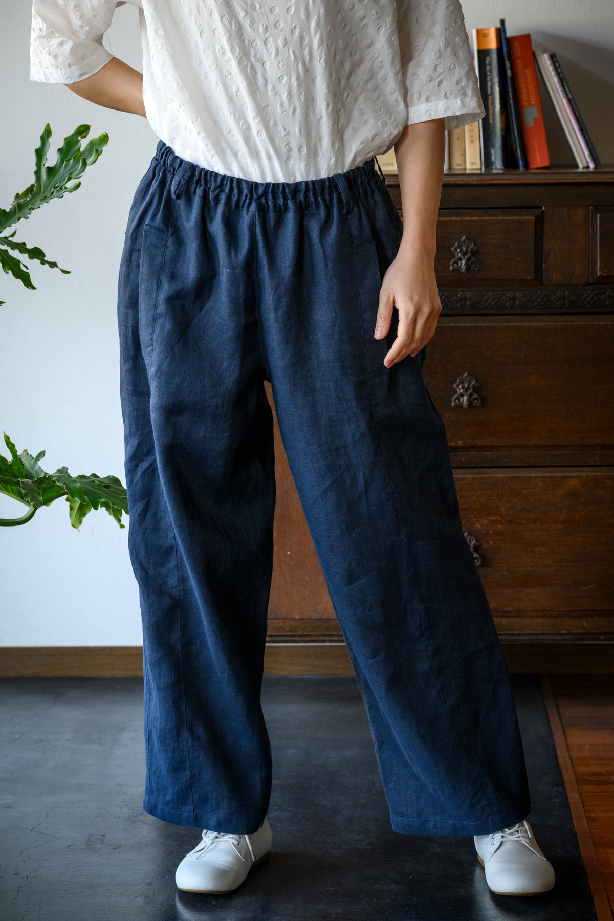 Linen straight pants<br> NV