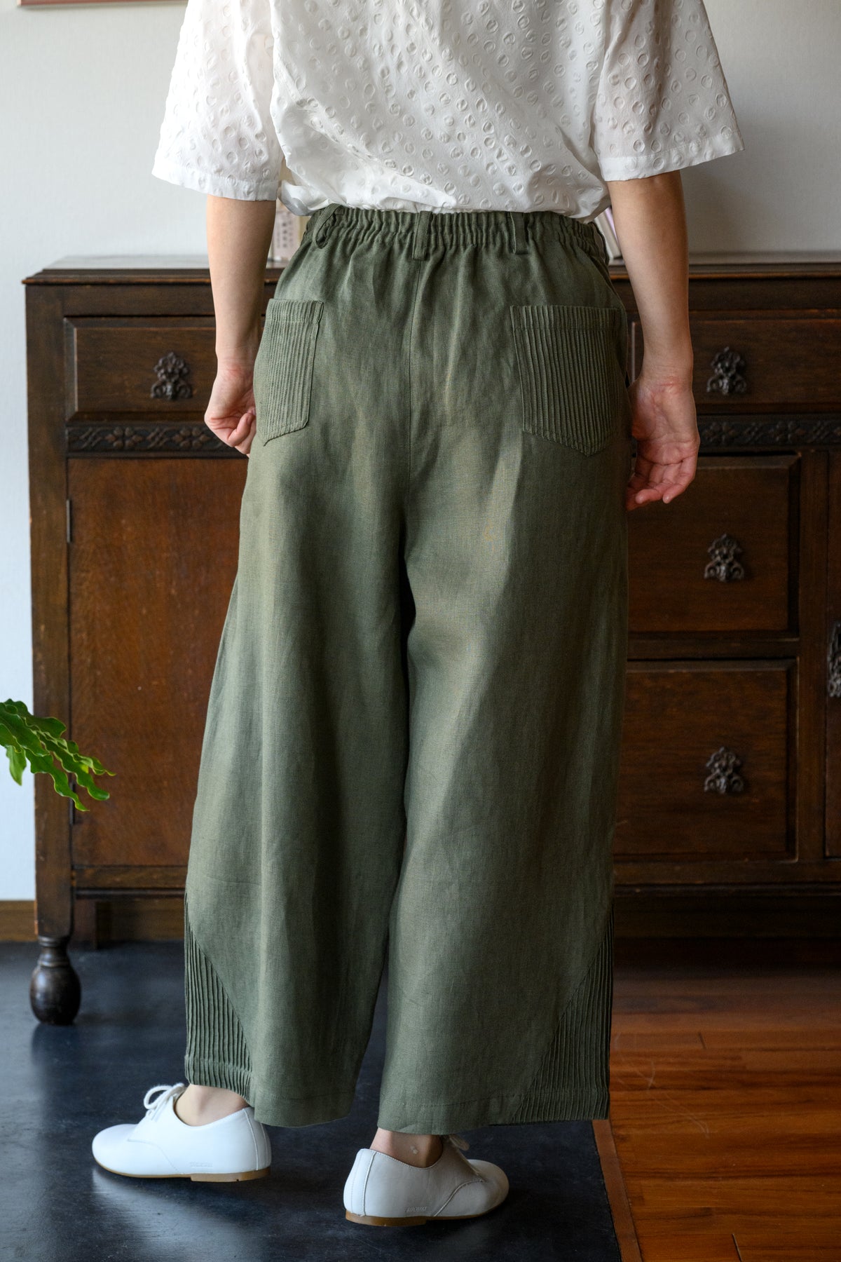 Linen wide pants<br> KH