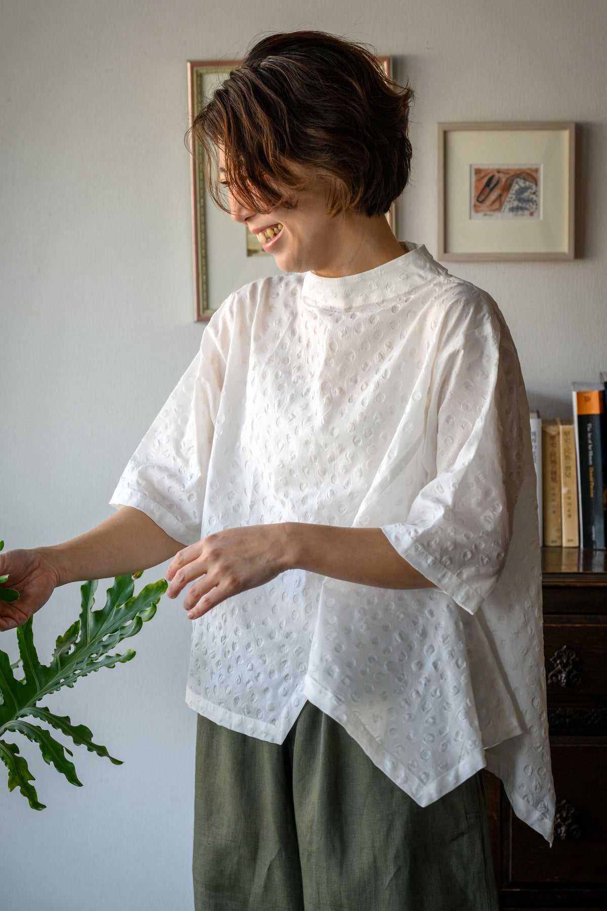 Polka dot cotton blouse<br> IV