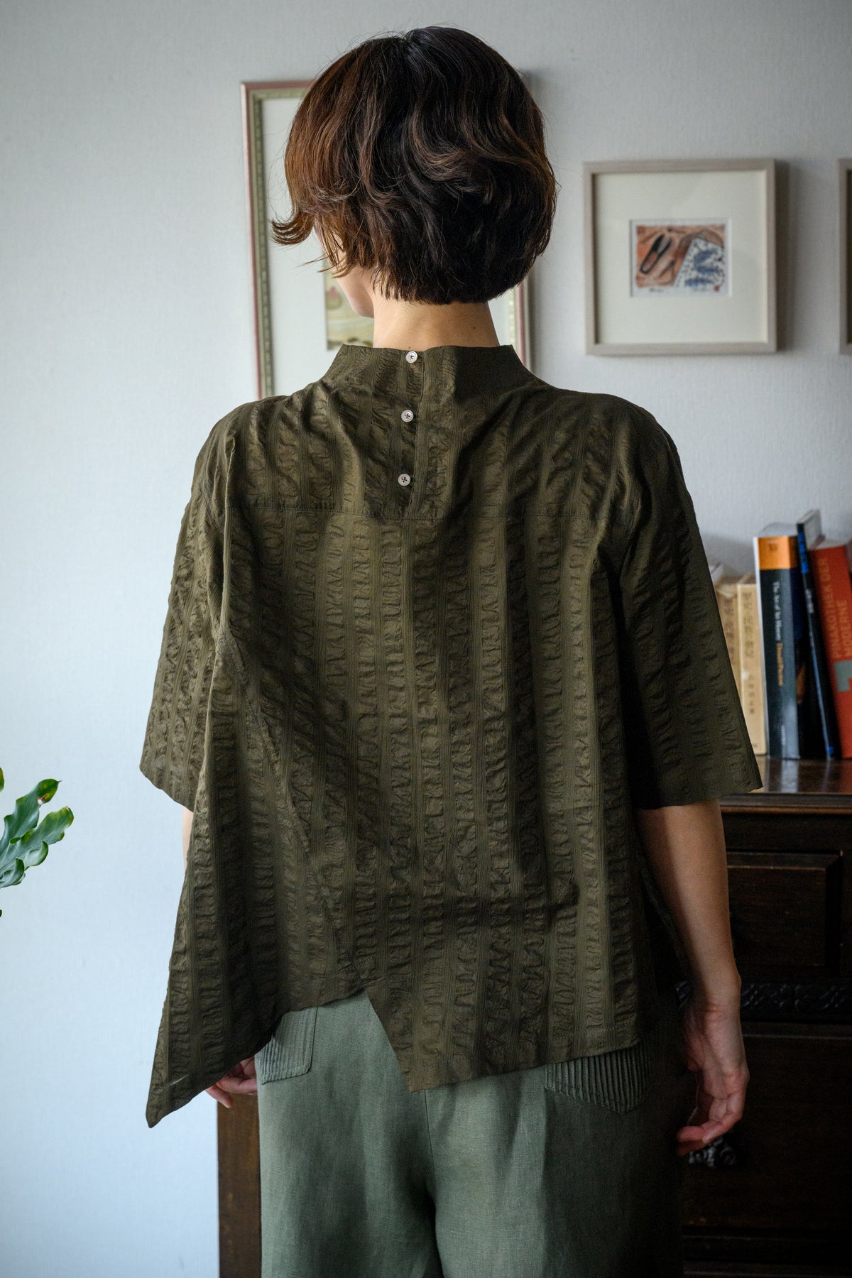 Bark cotton blouse<br> KH