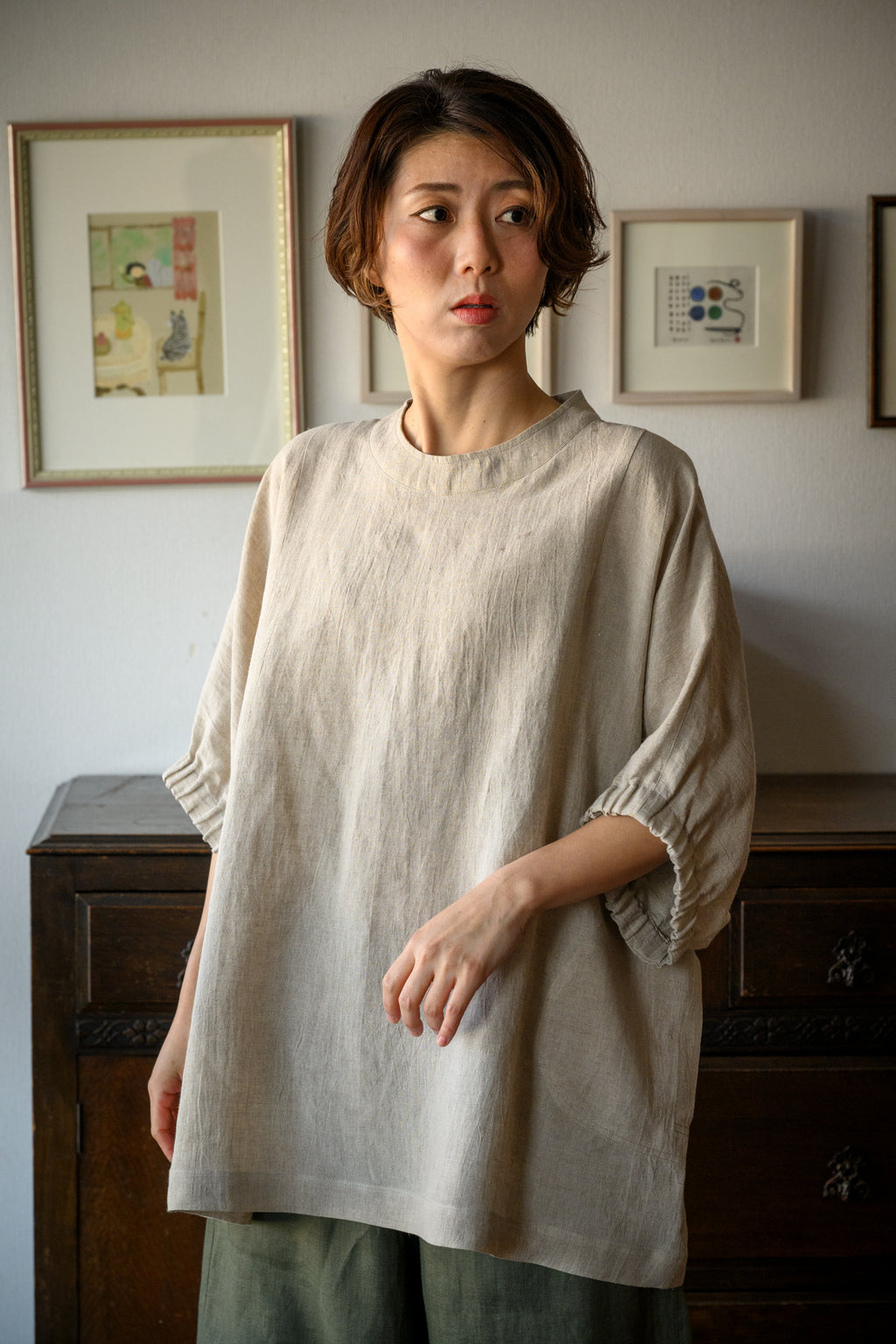 Natural linen blouse