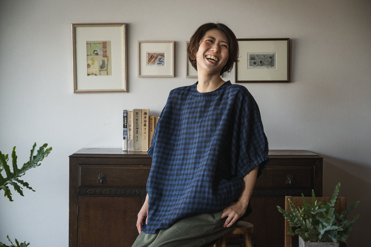 Benkei Check Linen Blouse
