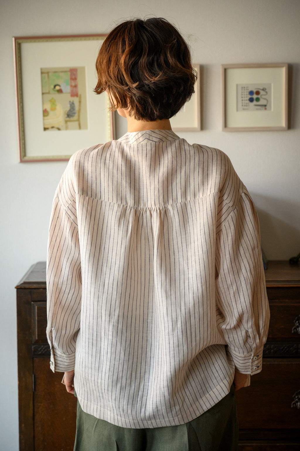linen striped shirt