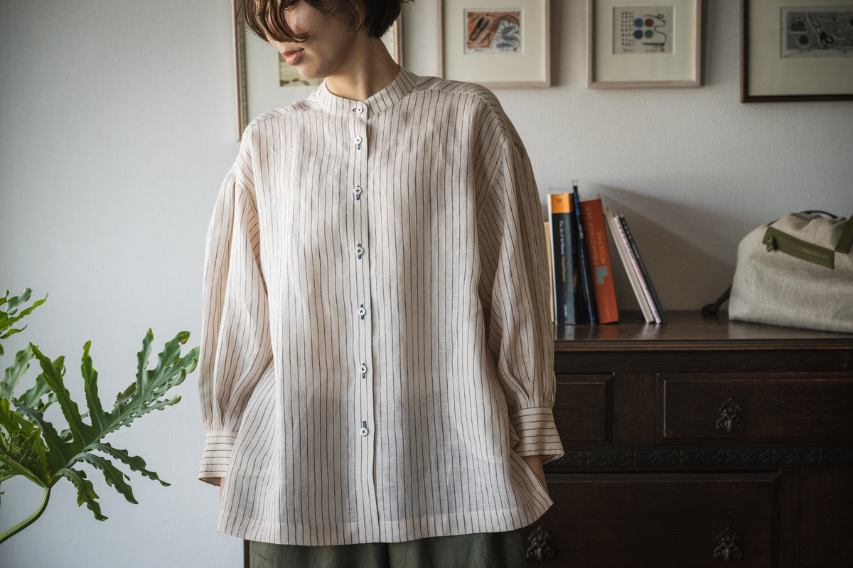 linen striped shirt