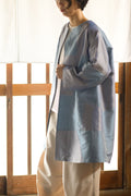 Handwoven silk patchwork long jacket
