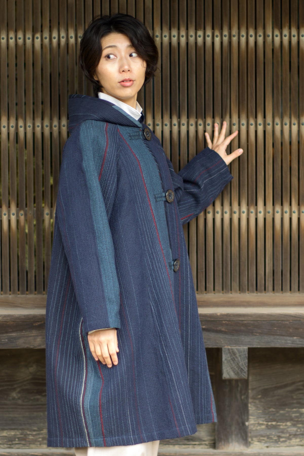 Authentic Oshima Tsumugi Sashiko Coat