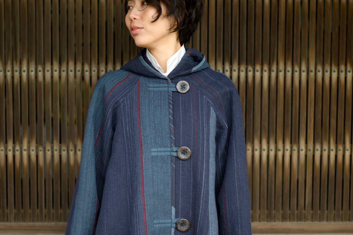 Authentic Oshima Tsumugi Sashiko Coat
