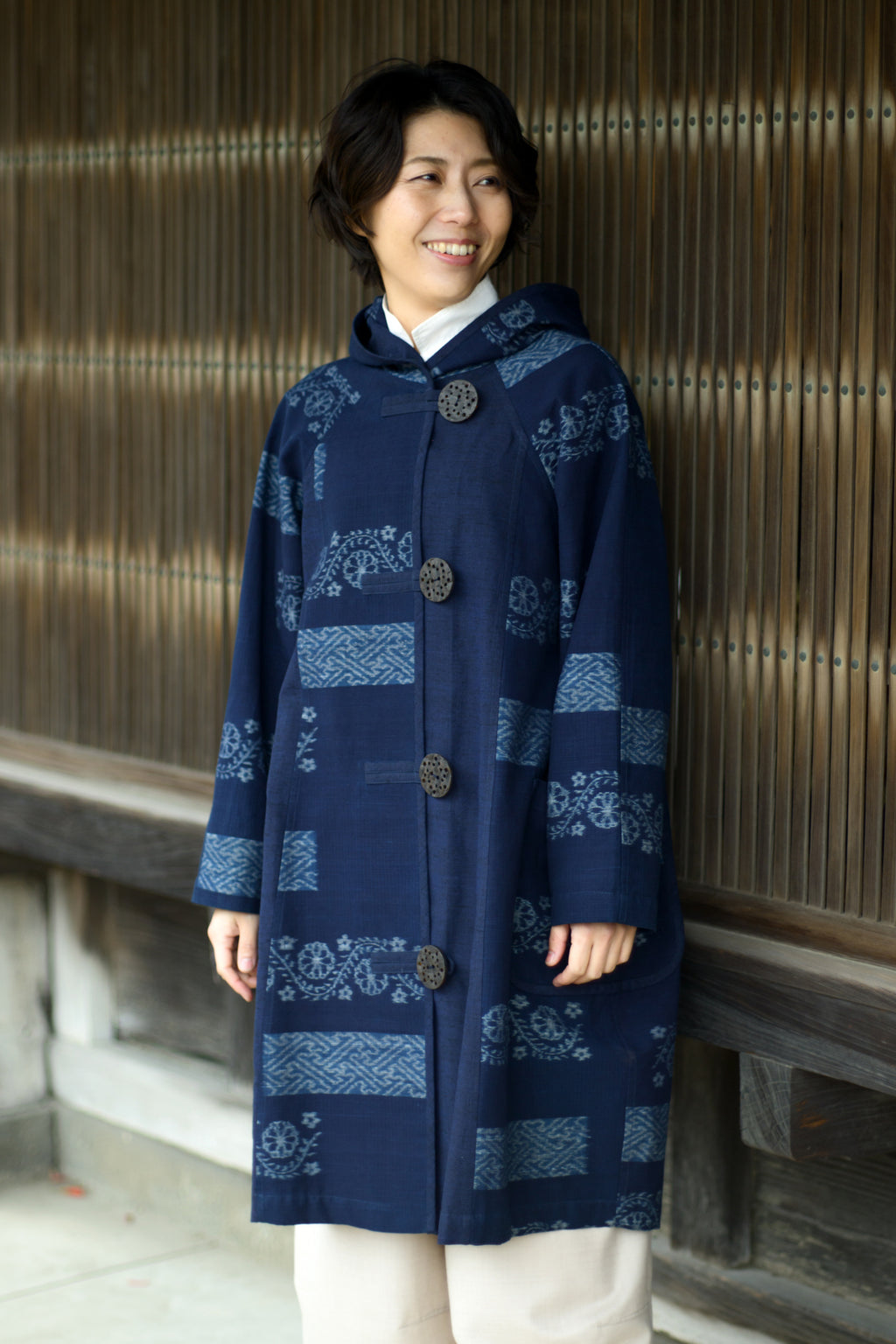 久留米手織り<br>絣コート