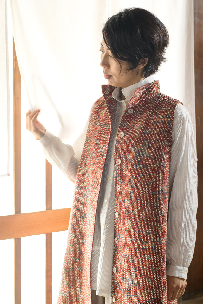 激レア maharishi マハリシ ノーカラーコート パッチワーク 刺し子 刺し子 | ムー・ジュ ムナカタ