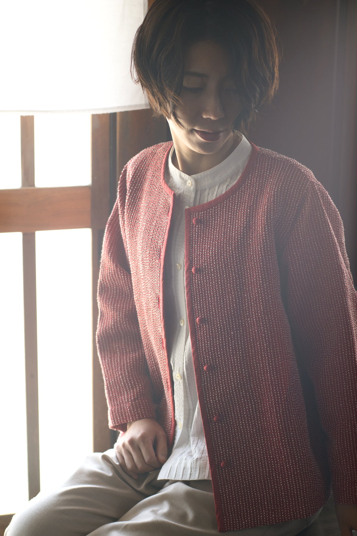 Authentic Oshima Tsumugi Sashiko Blouson