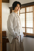 Noto Jofu Men's Shirt Jacket White