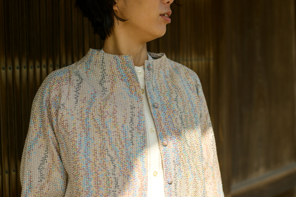 Authentic Sashiko White Oshima Tsumugi Jacket 2