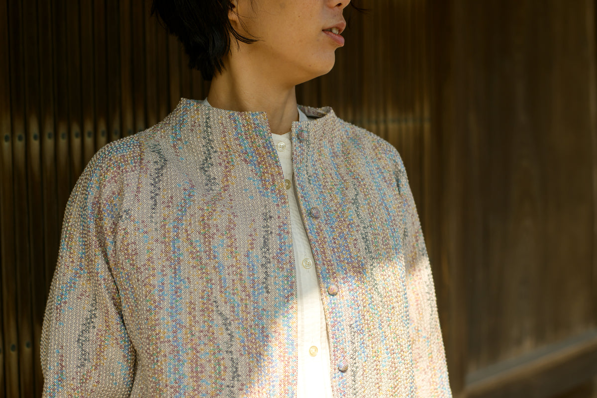 Authentic Sashiko White Oshima Tsumugi Jacket 2
