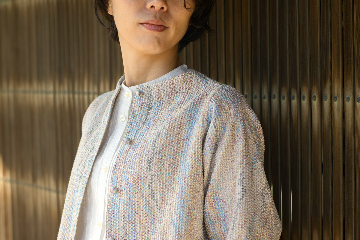 Authentic Sashiko White Oshima Tsumugi Jacket 2
