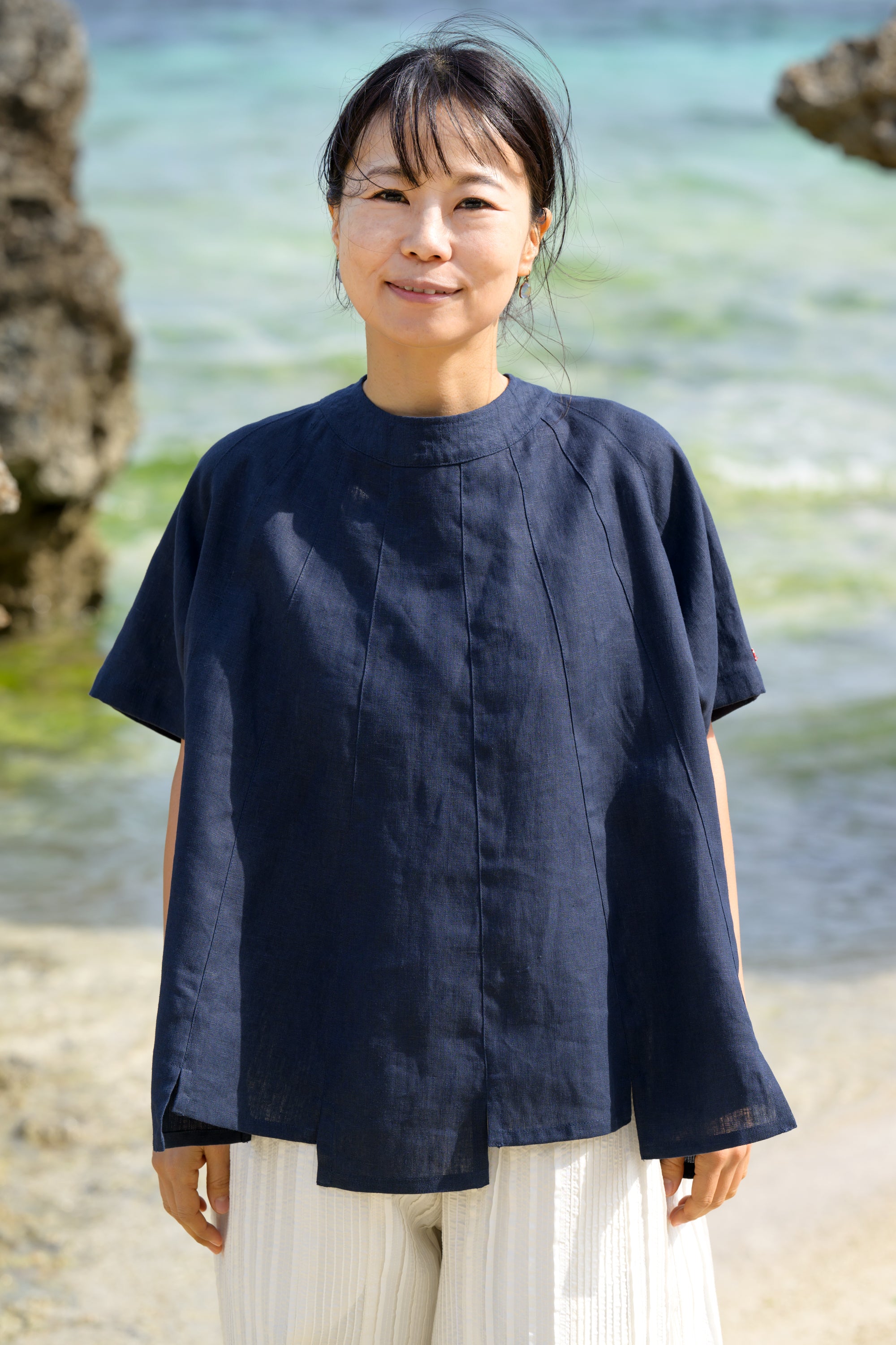リネンブラウス朝顔NV | ムー・ジュ ムナカタ