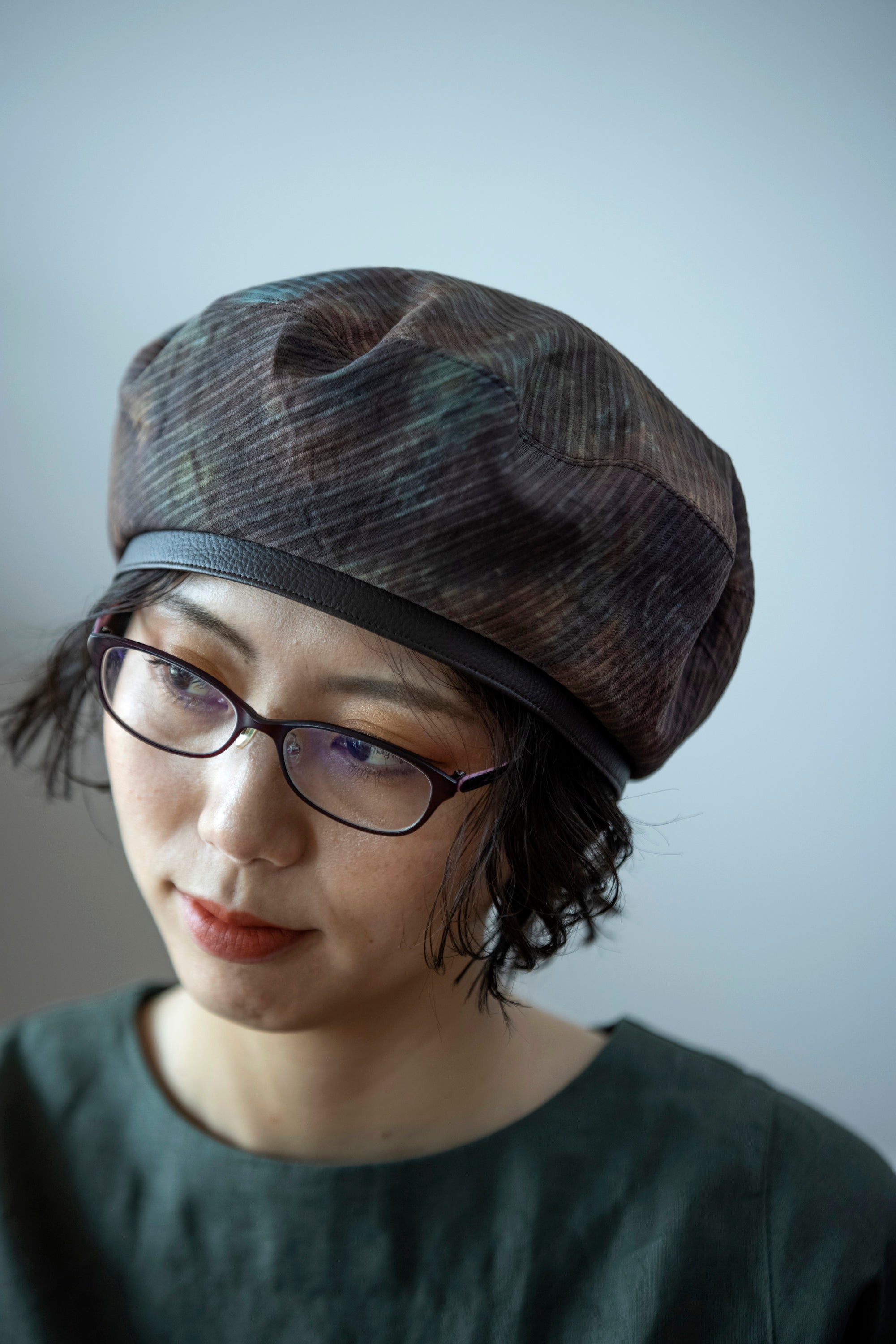 Persimmon tannin dyeing<br> Top Hat Beret