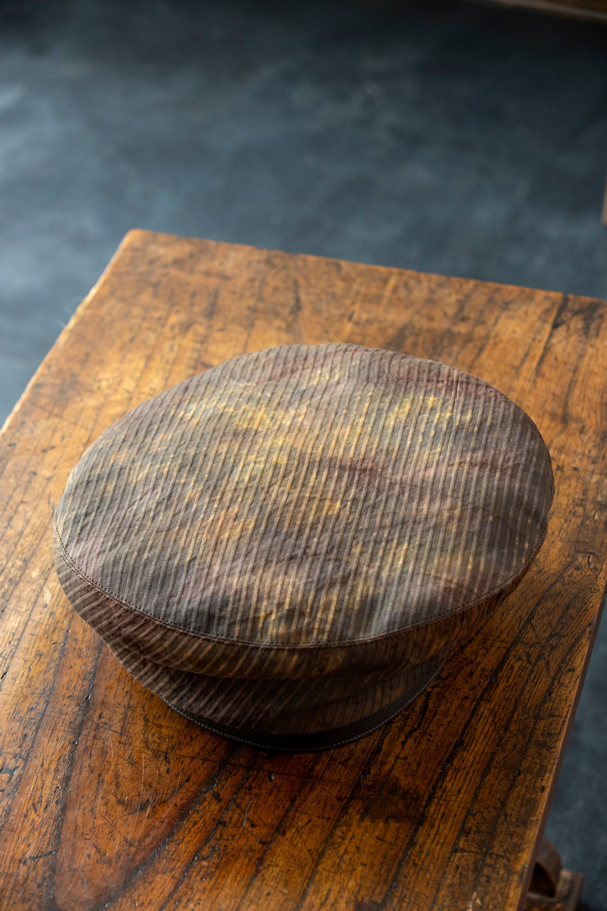 Persimmon tannin dyeing<br> Top Hat Beret