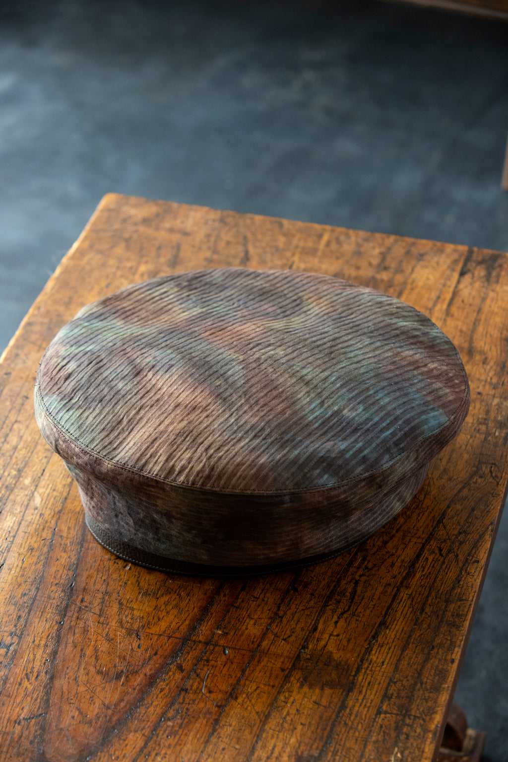 Persimmon tannin dyeing<br> Top Hat Beret