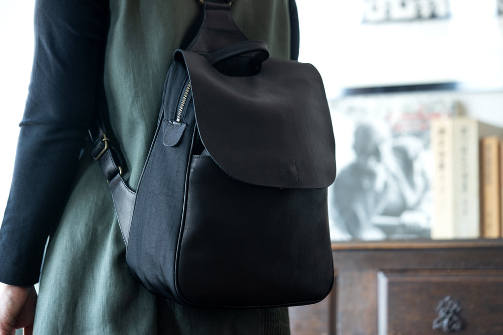 Matte and soft leather backpack