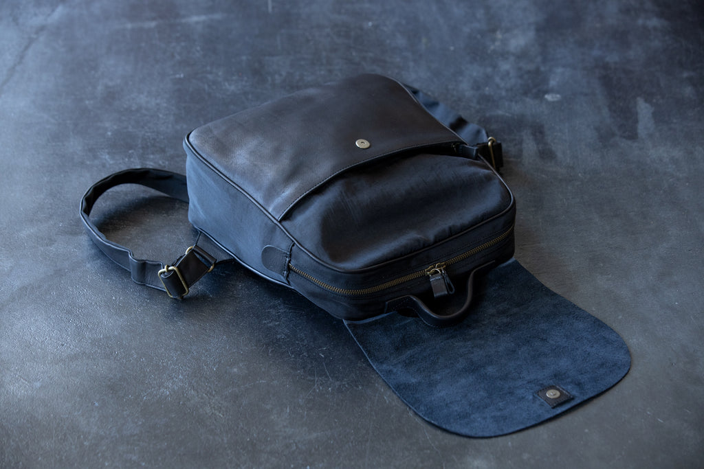 Matte and soft leather backpack