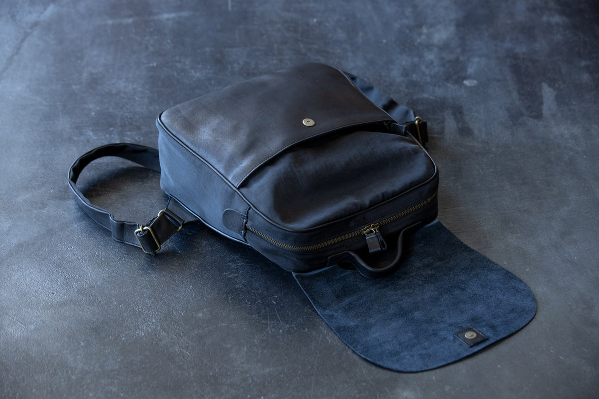 Matte and soft leather backpack